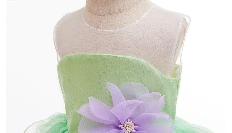 0-5-year-old baby clothes birthday party girl dress mesh splicing flower performance Halloween cosplay party girl evening dress