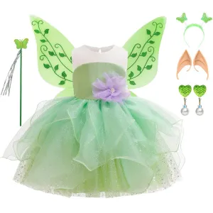 0-5-year-old baby clothes birthday party girl dress mesh splicing flower performance Halloween cosplay party girl evening dress