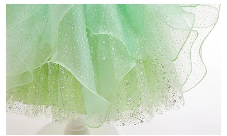 0-5-year-old baby clothes birthday party girl dress mesh splicing flower performance Halloween cosplay party girl evening dress