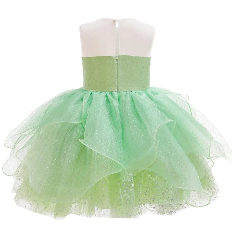0-5-year-old baby clothes birthday party girl dress mesh splicing flower performance Halloween cosplay party girl evening dress