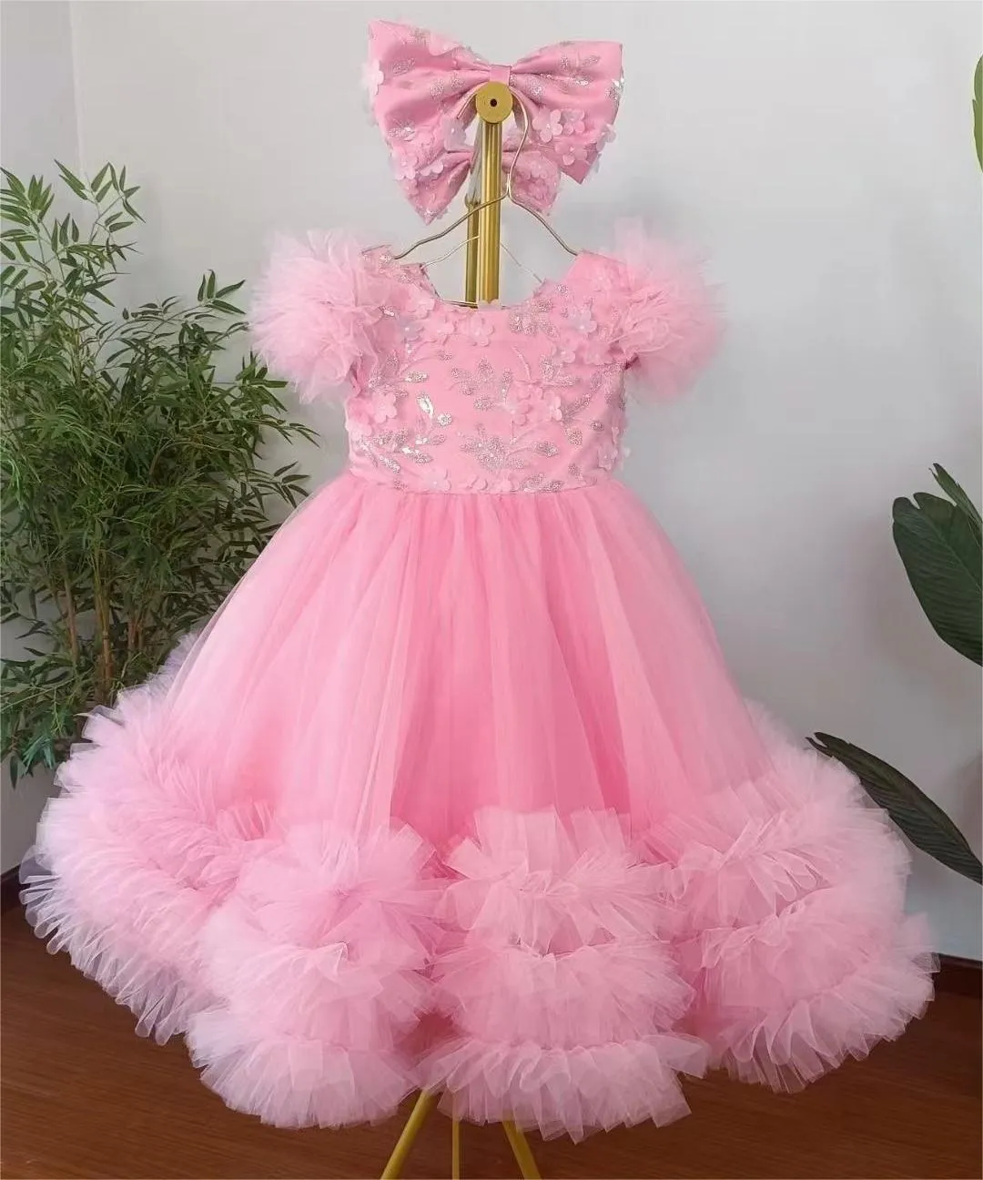 12m-12yrs multicolour sleeve baby birthday party princess dress for wedding dress for girls