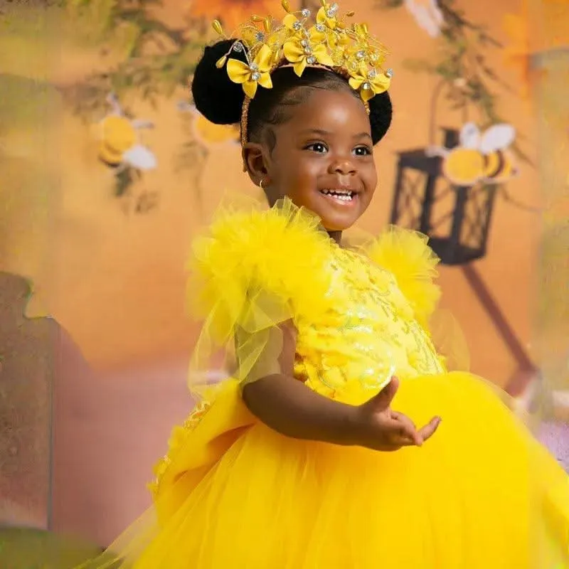 12m-12yrs multicolour sleeve baby birthday party princess dress for wedding dress for girls