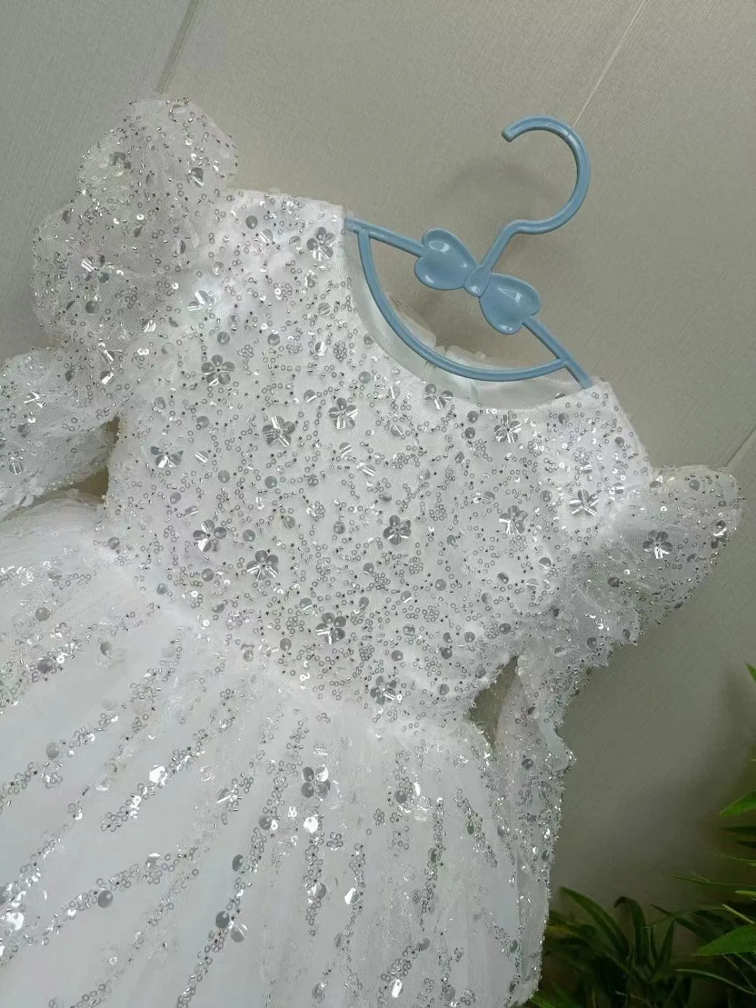 2-12 yrs Girls elegant sequined princess dressfor  birthday long sleeve wedding party dress