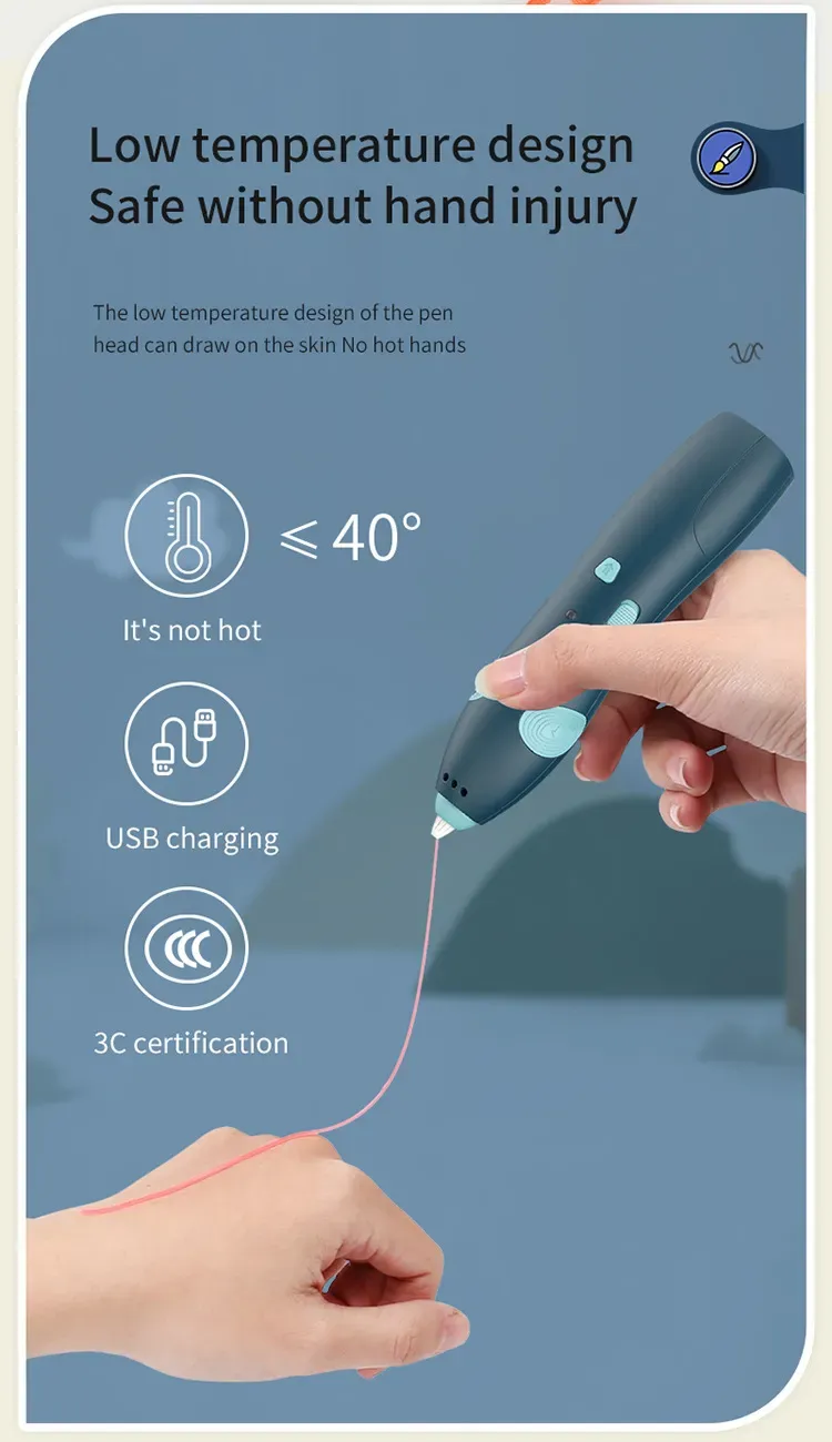 3D Pen Low-Temperature Printing Set _ Blue