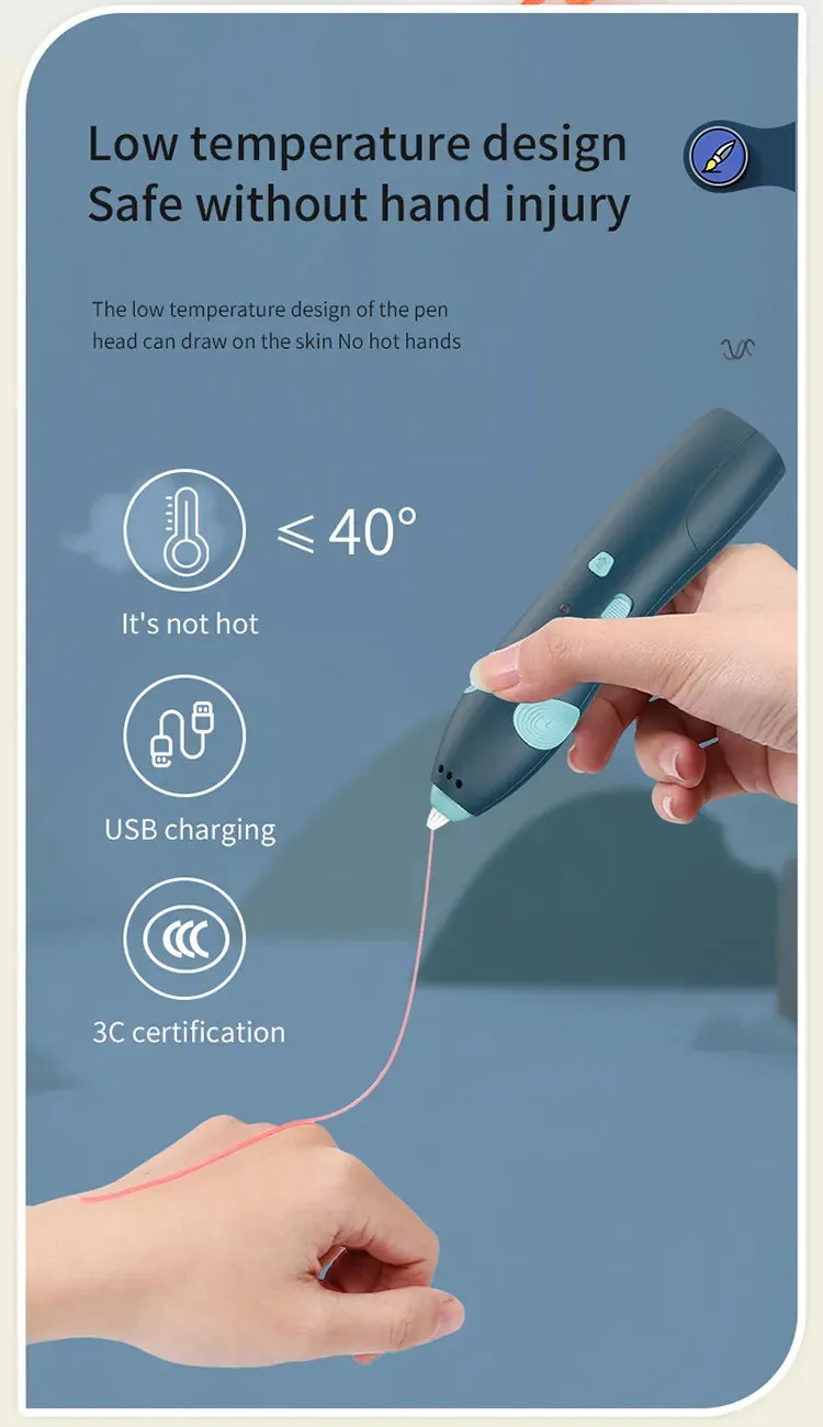 3D Pen Low-Temperature Printing Set _ Blue
