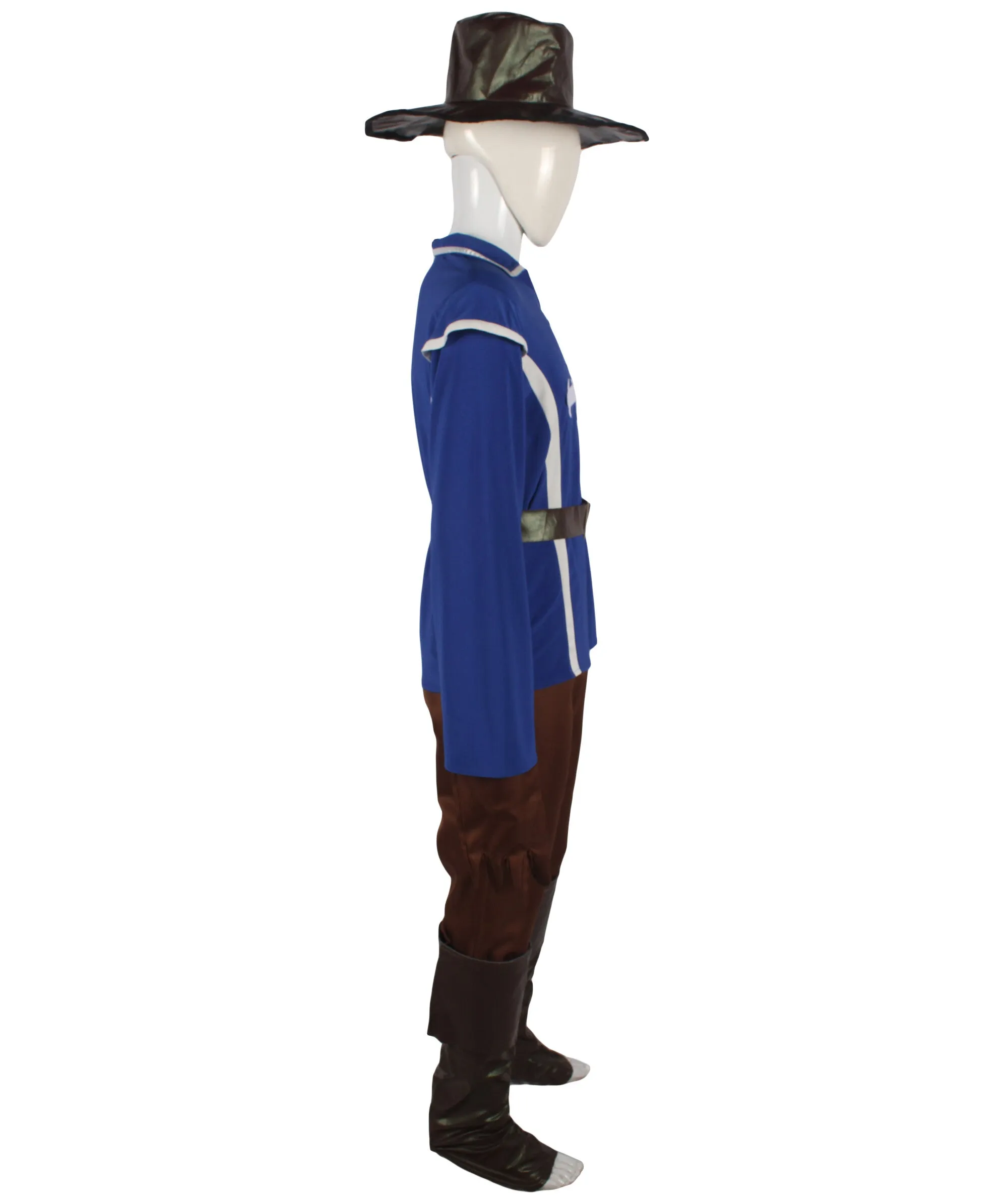 Adult Men's French Historical Novel Blue Soldier Costume | Perfect for Halloween | Flame-retardant Synthetic Fabric