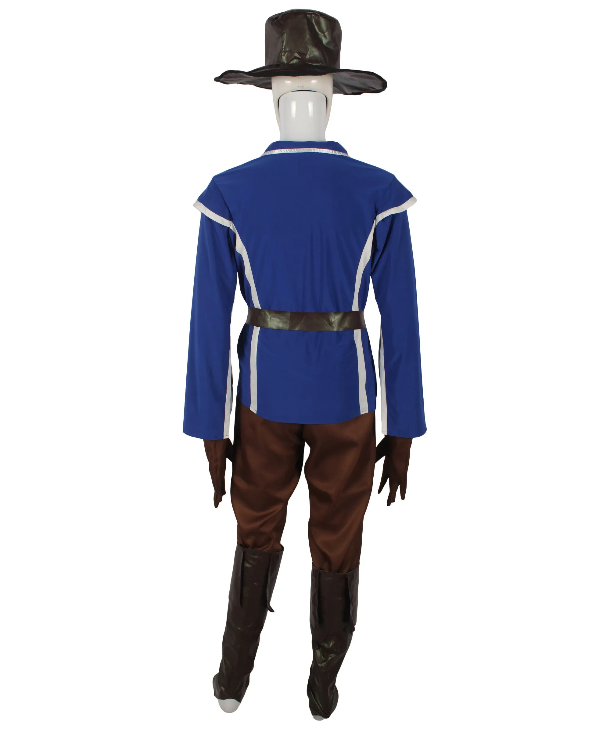 Adult Men's French Historical Novel Blue Soldier Costume | Perfect for Halloween | Flame-retardant Synthetic Fabric