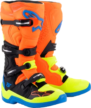 ALPINESTARS Tech 5 Boots - Orange Fluorescent/Blue/Yellow Fluorescent - US 7 2015015-4755-7