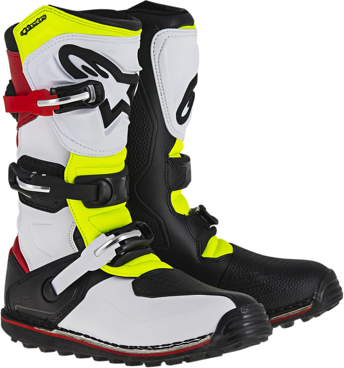 ALPINESTARS Tech-T Boots - White/Red/Yellow Fluorescent/Black - US 11 2004017-2351-11