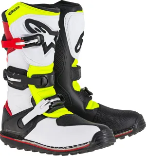 ALPINESTARS TECH-T BOOTS WHITE/RED/YELLOW/BLACK SZ 06 2004017-2351-6