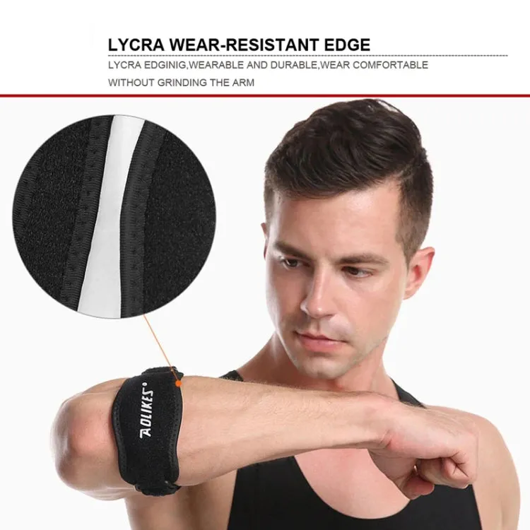 Aolikes  Adjustable Elbow Support Basketball Tennis Elbow Pads(Black   Dark Gray Inner)