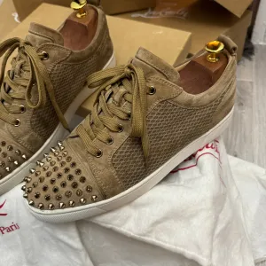 Authentic Christian Louboutin Kraft Beige Mesh Junior sneakers 9UK 43 10US