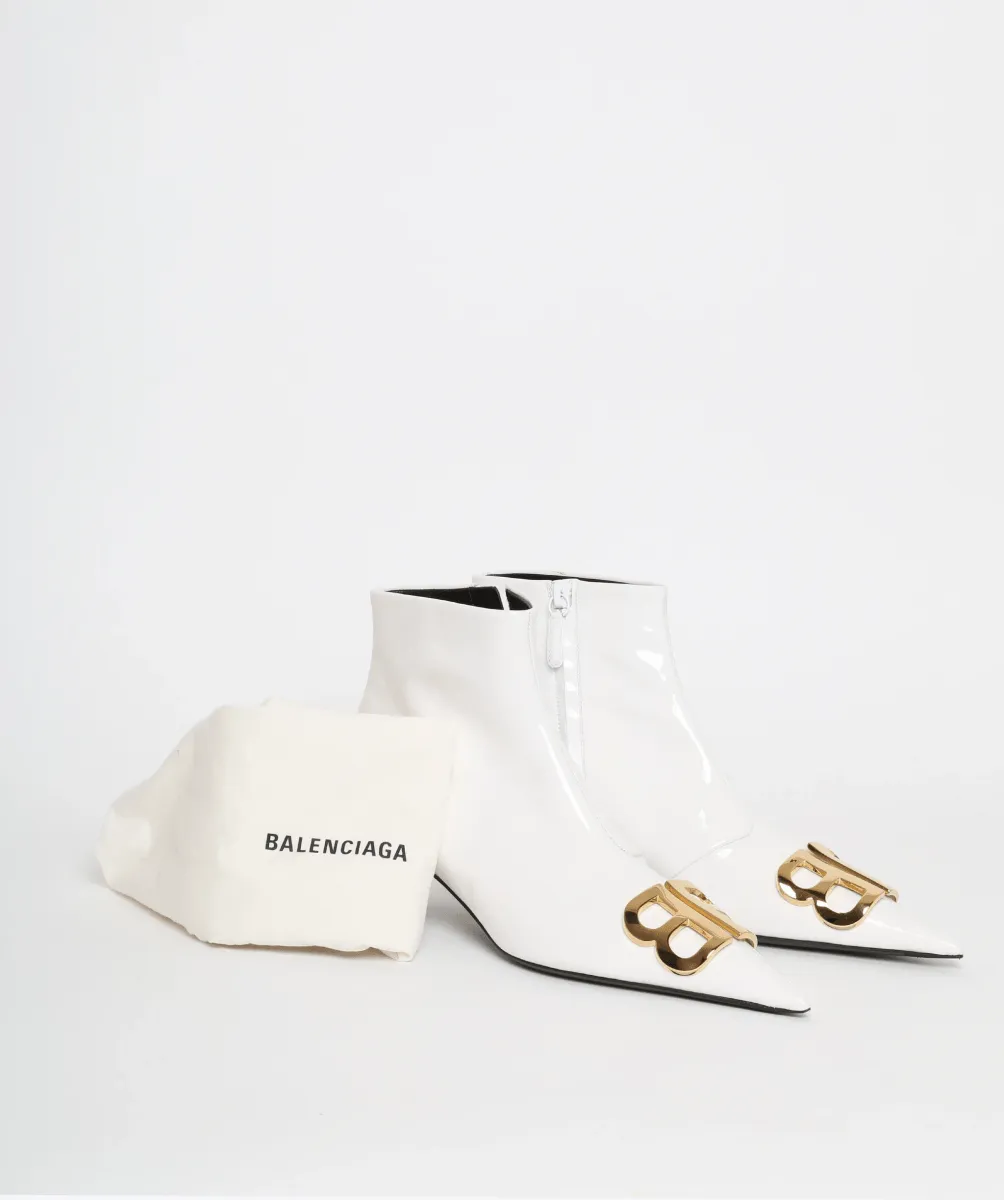 Balenciaga BB White Ankle Boots size 38