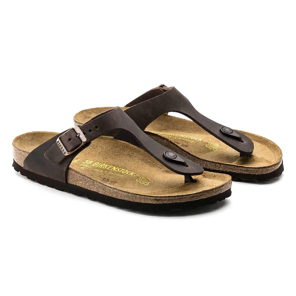 Birkenstock Gizeh Oiled Leather Sandals - Narrow - Habana