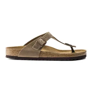 Birkenstock Gizeh Oiled Leather Sandals - Narrow - Tobacco Brown