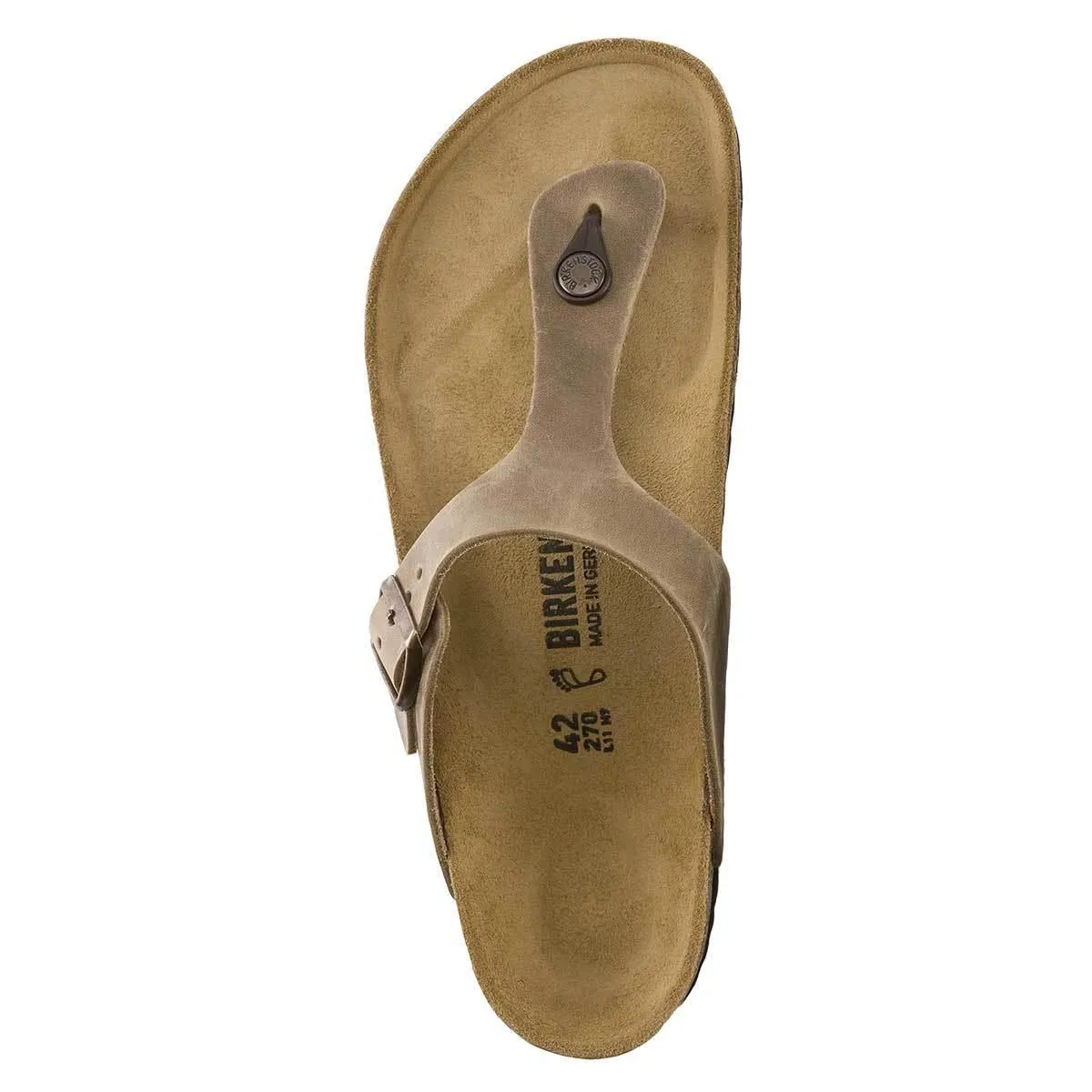 Birkenstock Gizeh Oiled Leather Sandals - Narrow - Tobacco Brown