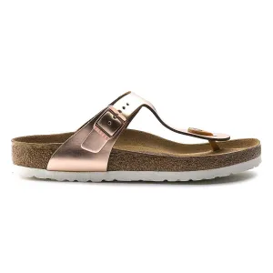 Birkenstock Gizeh Soft Footbed Natural Leather Sandals - Regular - Metallic Copper