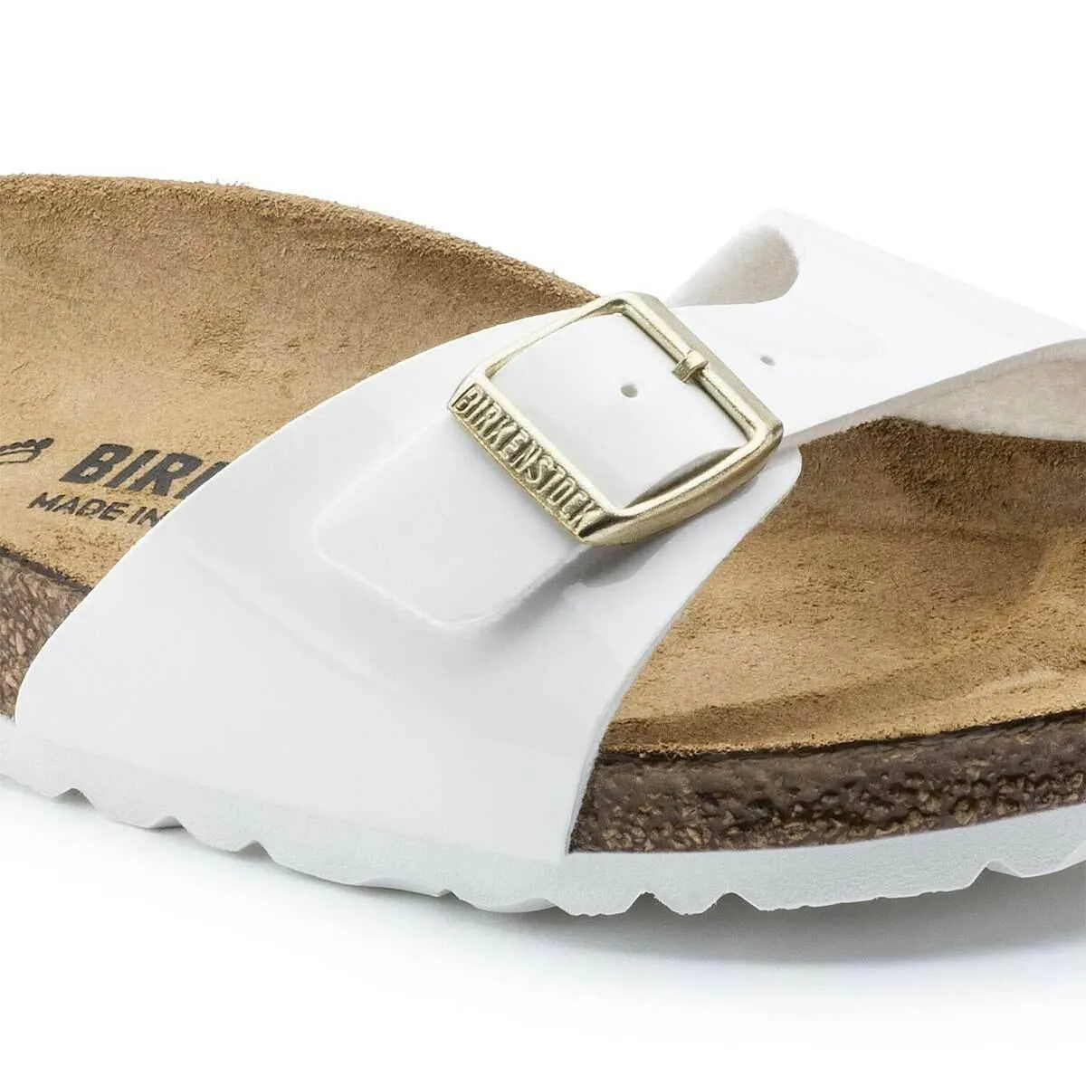 Birkenstock Madrid Birko-Flor Patent Sandals - Regular - White
