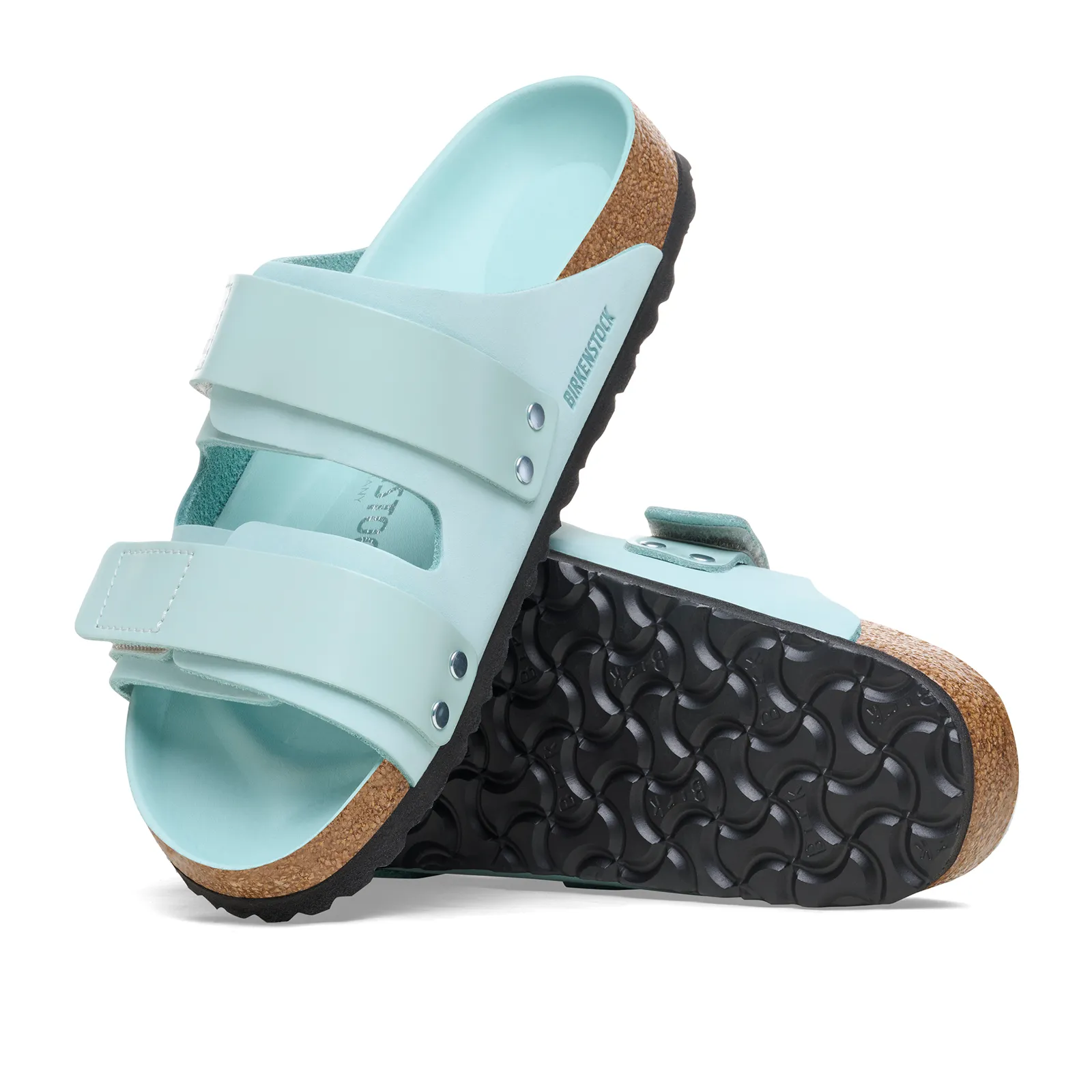 Birkenstock Uji Hex Slide Sandal (Women) - High Shine Surf Green Nubuck
