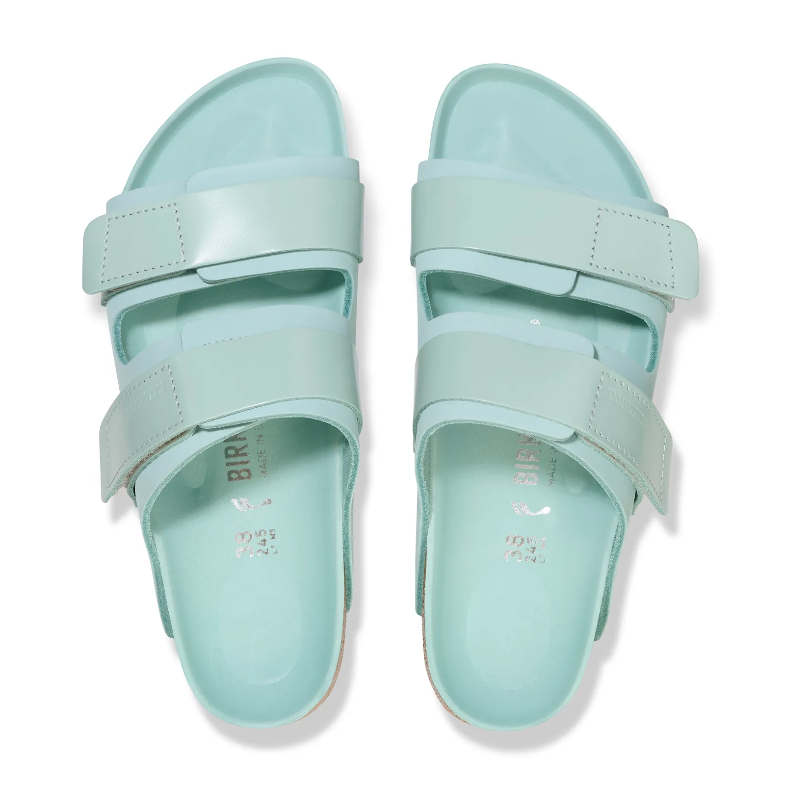 Birkenstock Uji Hex Slide Sandal (Women) - High Shine Surf Green Nubuck