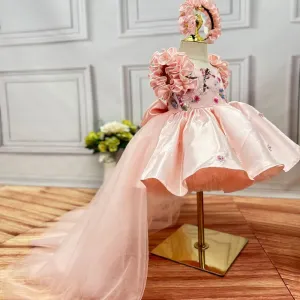 Birthday party embroidery cute fluffy tail stage performance girl princess dress