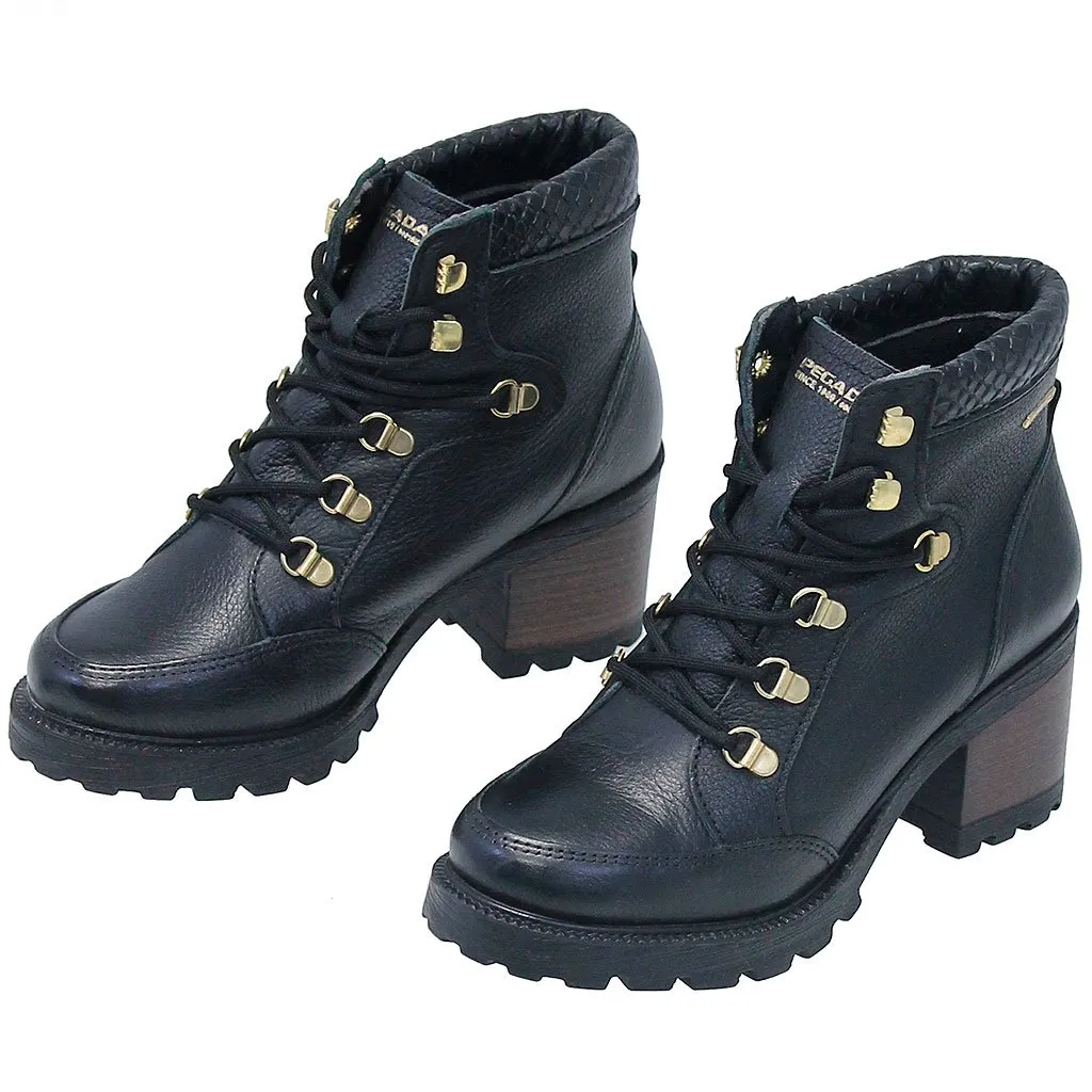 Black Ankle Boot 2 w/Lug Sole & Heel #BL132304LK ()