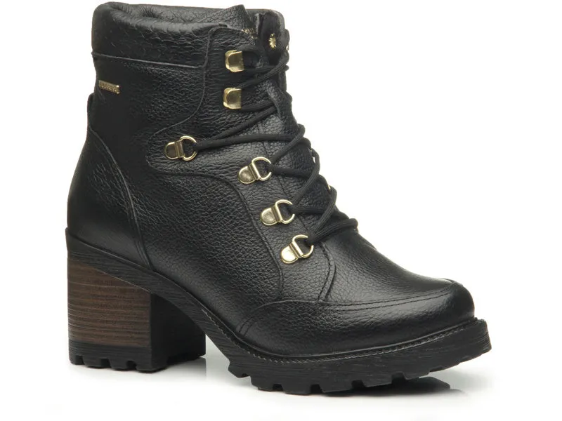 Black Ankle Boot 2 w/Lug Sole & Heel #BL132304LK ()