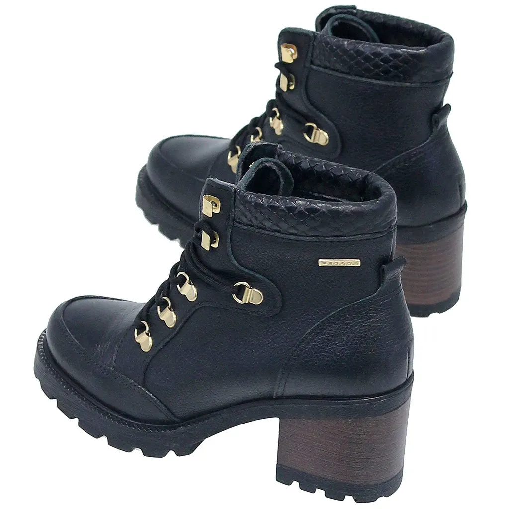 Black Ankle Boot 2 w/Lug Sole & Heel #BL132304LK ()