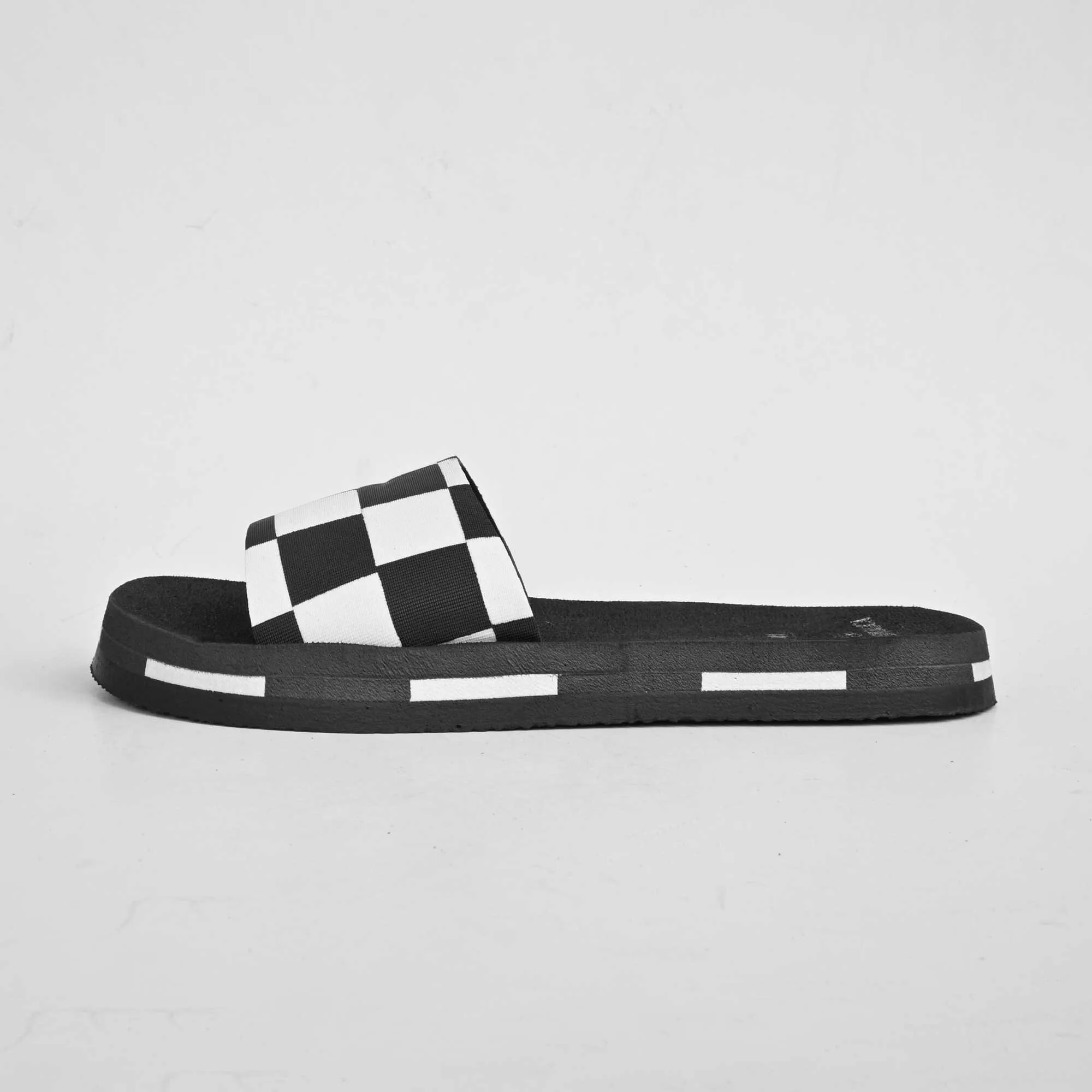 Black Camel Men's Check Design Soft Slides