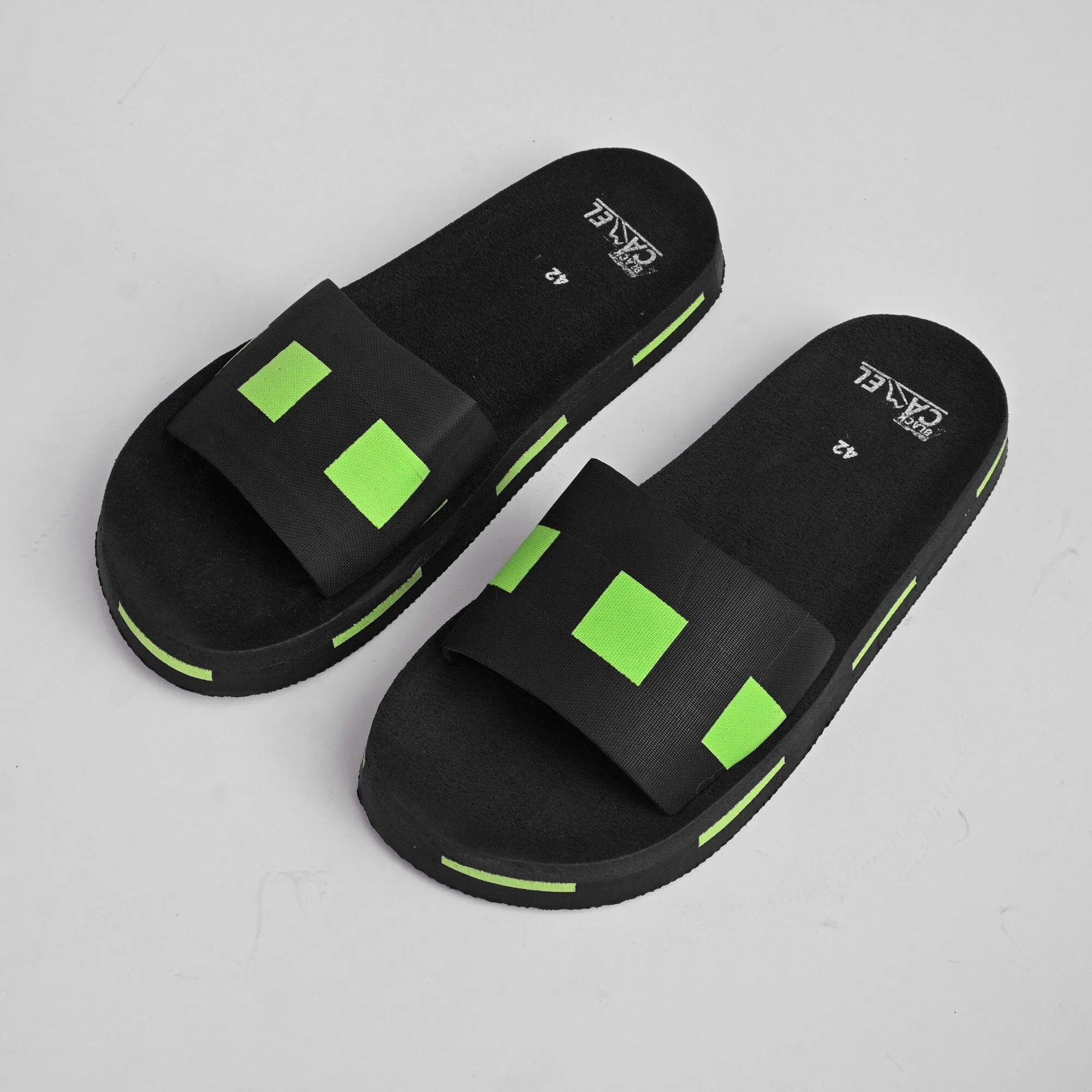 Black Camel Men's Dots Design Soft Slides