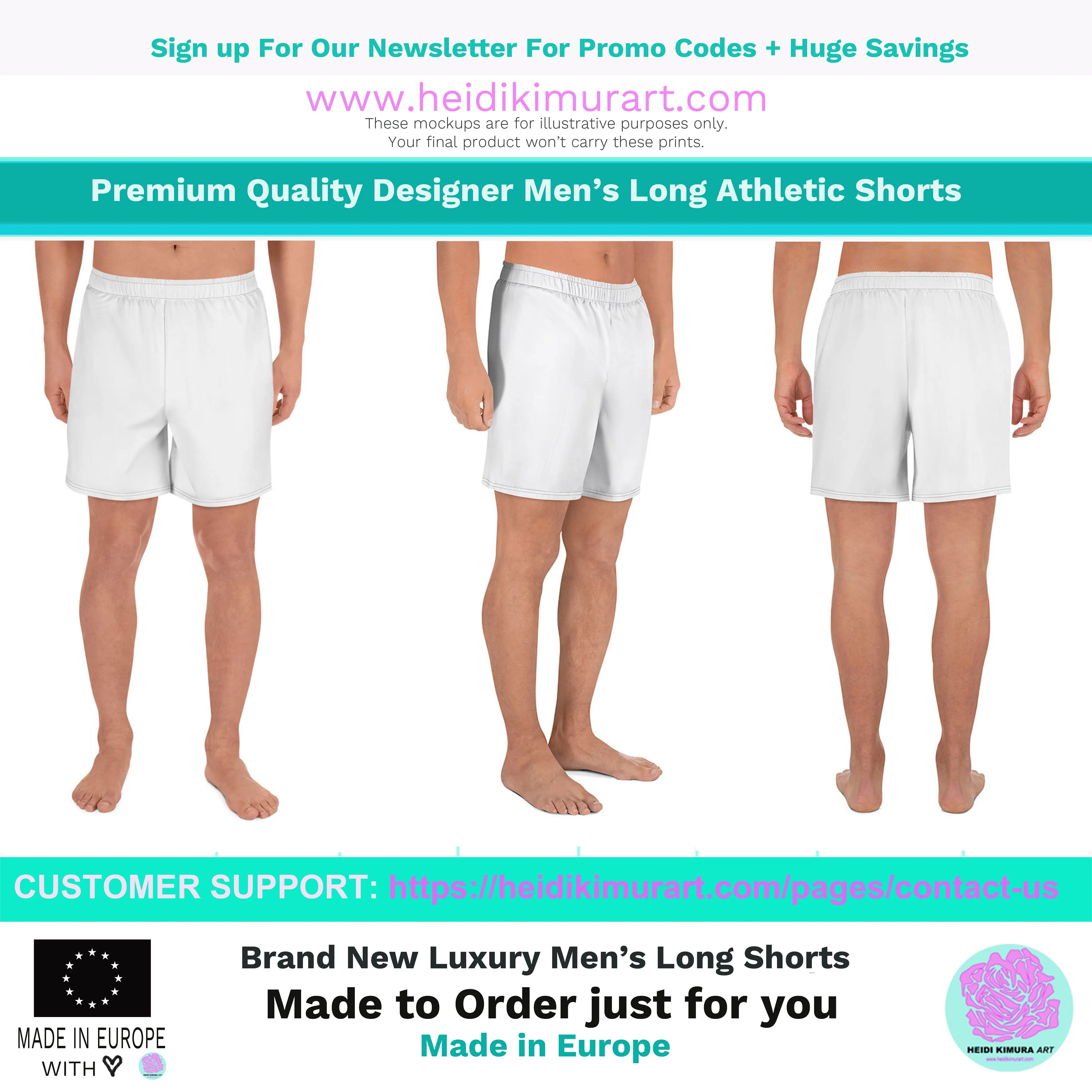Brown Leopard Men's Shorts, Animal Print Athletic Workout Long Shorts- Made in EU, USA, MX