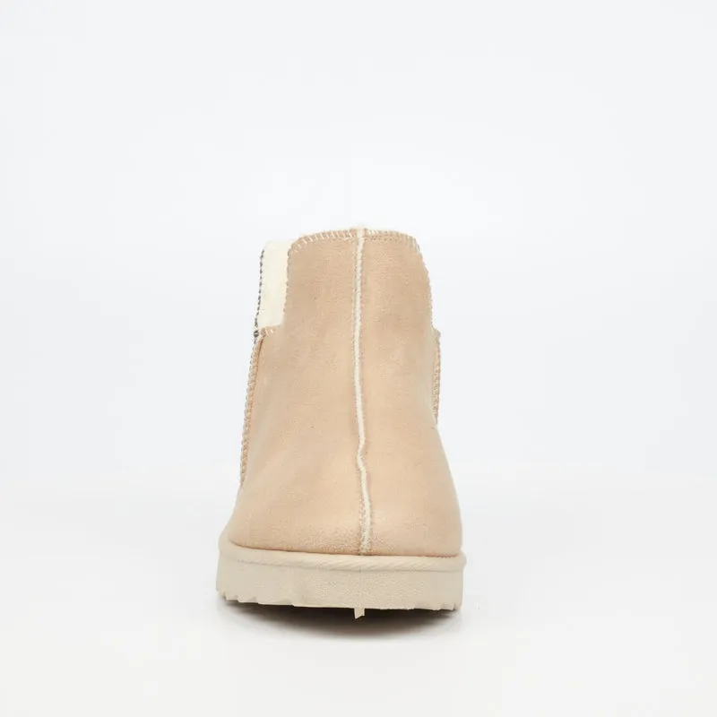 Butterfly Ankle Sleeper Boots - Nude
