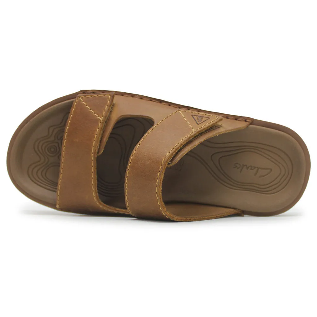 Clarks Litton Strap Leather Men's Slider Sandals
