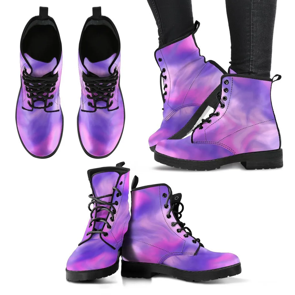 Combat Boots - Smoky Purple | Purple Boots for Women, Vegan Leather Lace Up Boots, Handmade Boots, Women's Boots, Custom Shoes