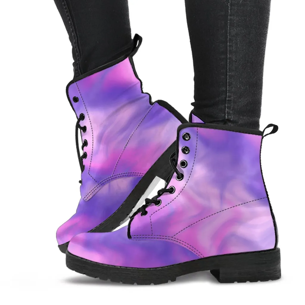 Combat Boots - Smoky Purple | Purple Boots for Women, Vegan Leather Lace Up Boots, Handmade Boots, Women's Boots, Custom Shoes