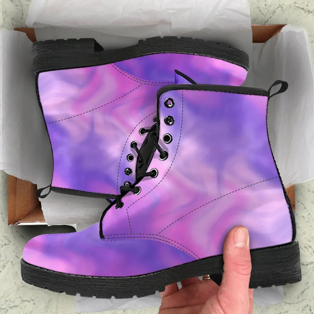 Combat Boots - Smoky Purple | Purple Boots for Women, Vegan Leather Lace Up Boots, Handmade Boots, Women's Boots, Custom Shoes