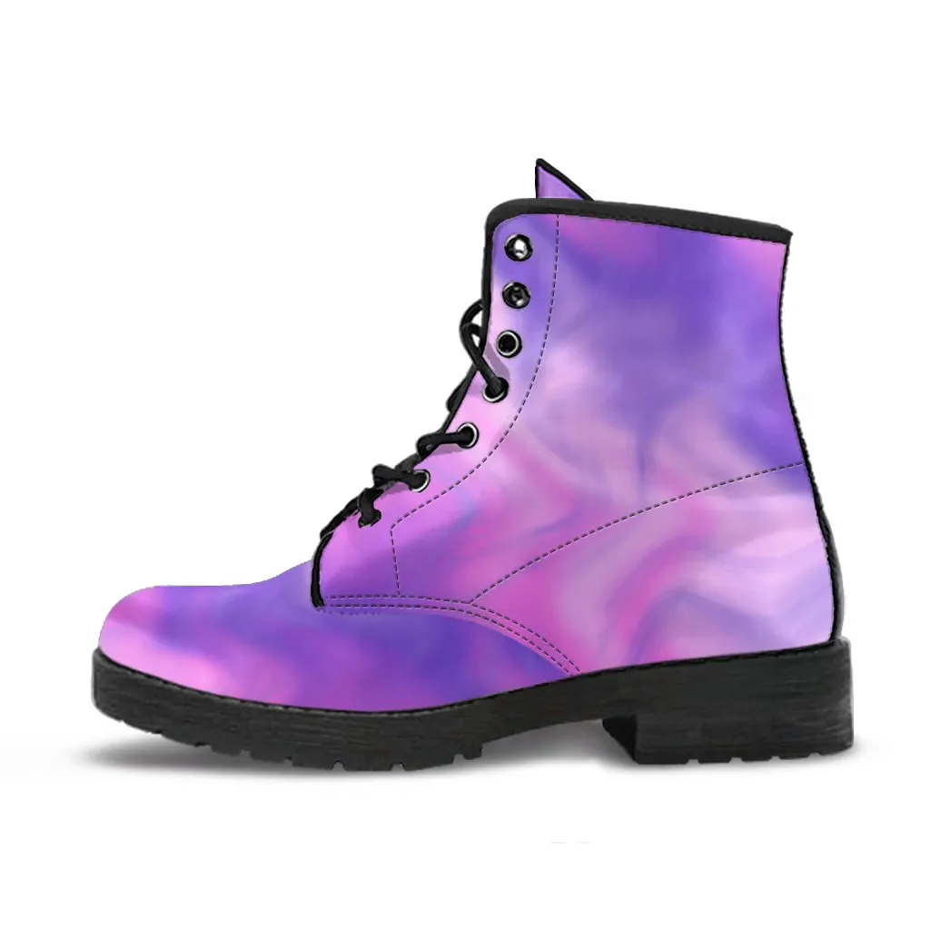 Combat Boots - Smoky Purple | Purple Boots for Women, Vegan Leather Lace Up Boots, Handmade Boots, Women's Boots, Custom Shoes