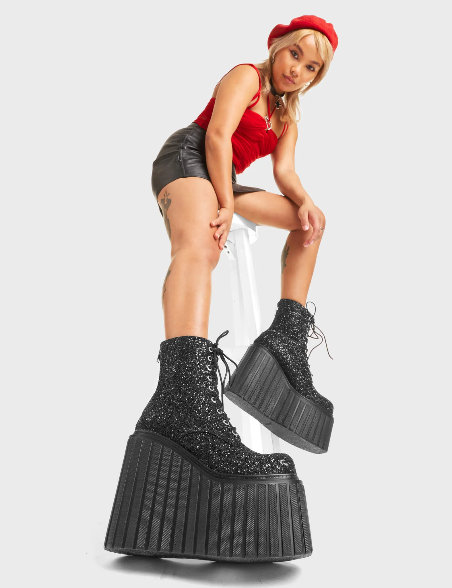 Cross Roads Chunky Creeper Platform Ankle Boots