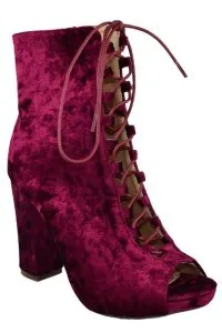 Crushed Velvet Ankle Boots