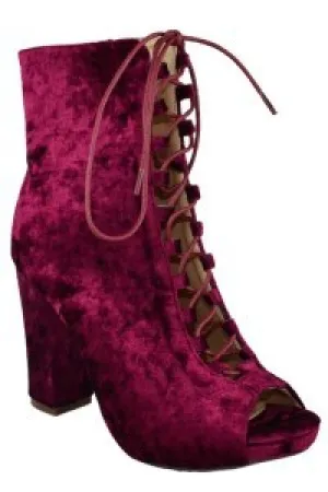 Crushed Velvet Ankle Boots