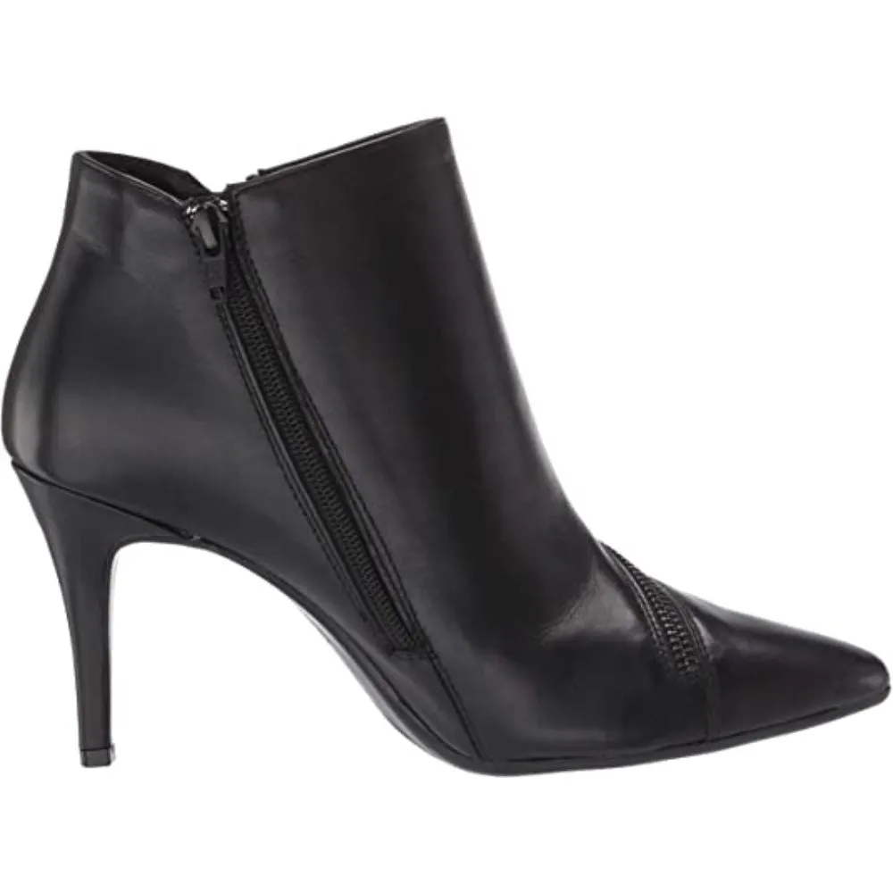 Deadline Black Leather Aerosoles Ankle Boots