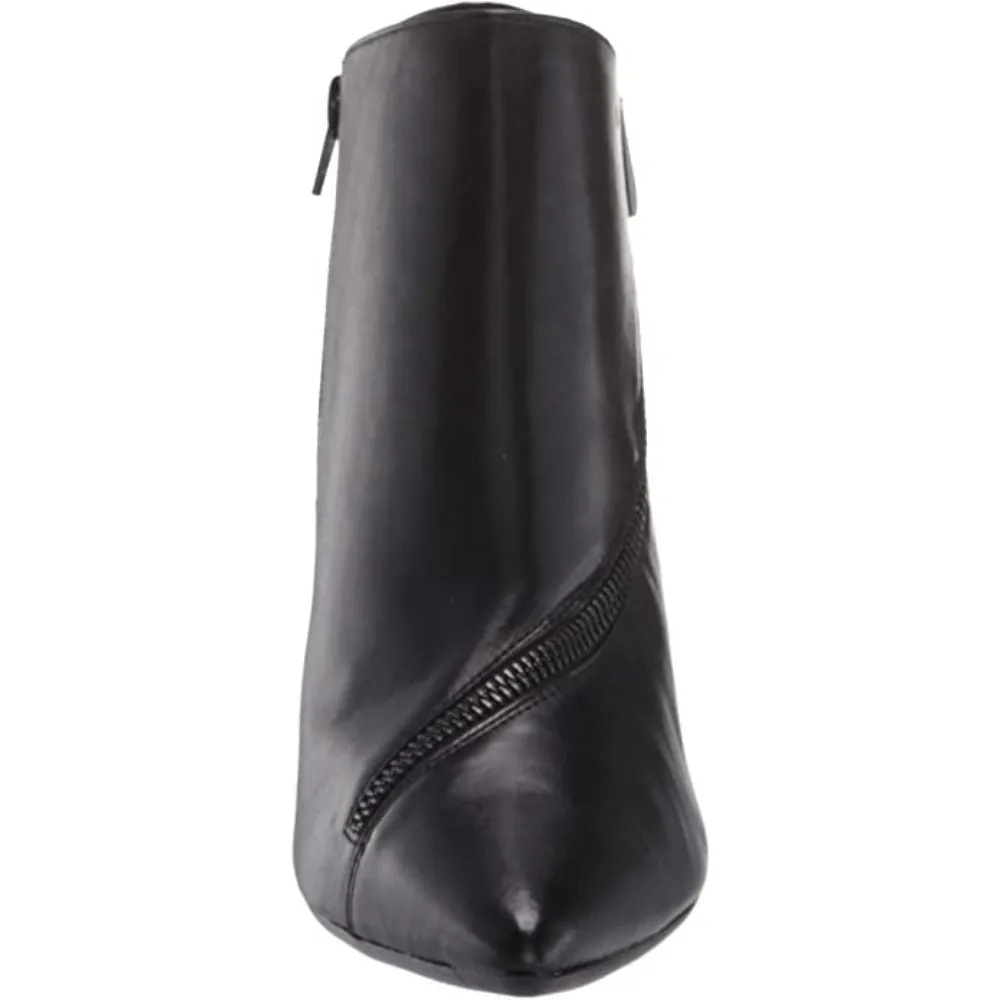 Deadline Black Leather Aerosoles Ankle Boots