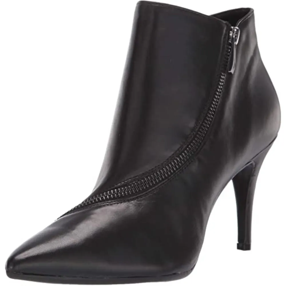 Deadline Black Leather Aerosoles Ankle Boots