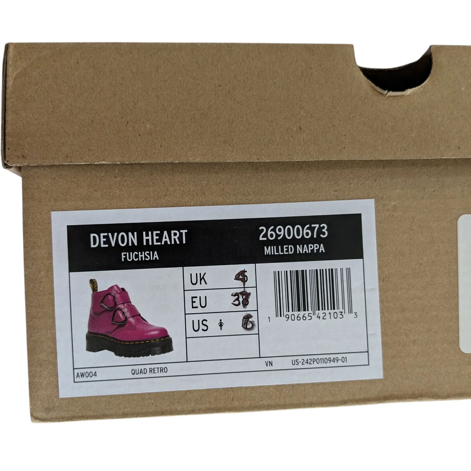 Dr Martens Devon Heart Boots Size 37