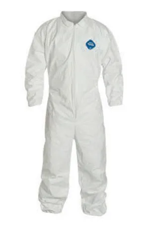 DuPont 3X White Safespec 2.0 5.4 mil Tyvek Disposable Coveralls With Front Zipper Closure, Collar, Elastic Waist, Set Sleeves, Elastic Ankles And Elastic Wrists