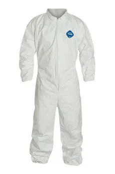 DuPont 4X White Safespec 2.0 5.4 mil Tyvek Disposable Coveralls With Front Zipper Closure, Collar, Elastic Waist, Set Sleeves, Elastic Ankles And Elastic Wrists