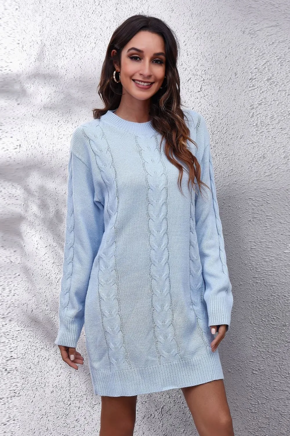 Falling For You Solid Colored Sweater Dress