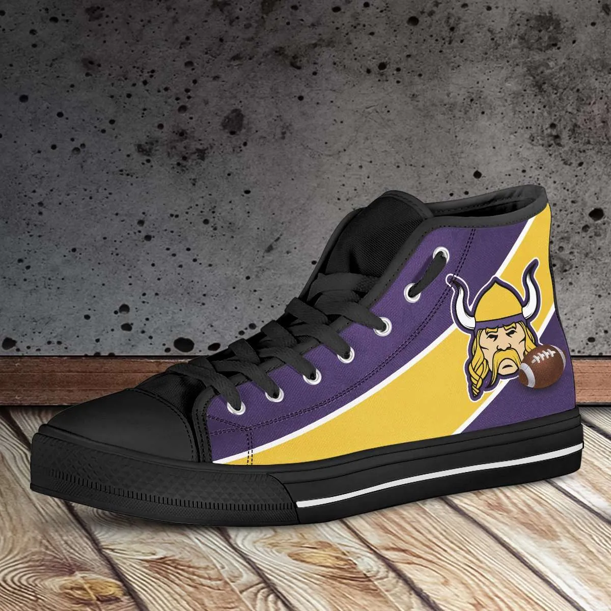 Fan Art Minnesota Vikings Canvas High Top Shoes