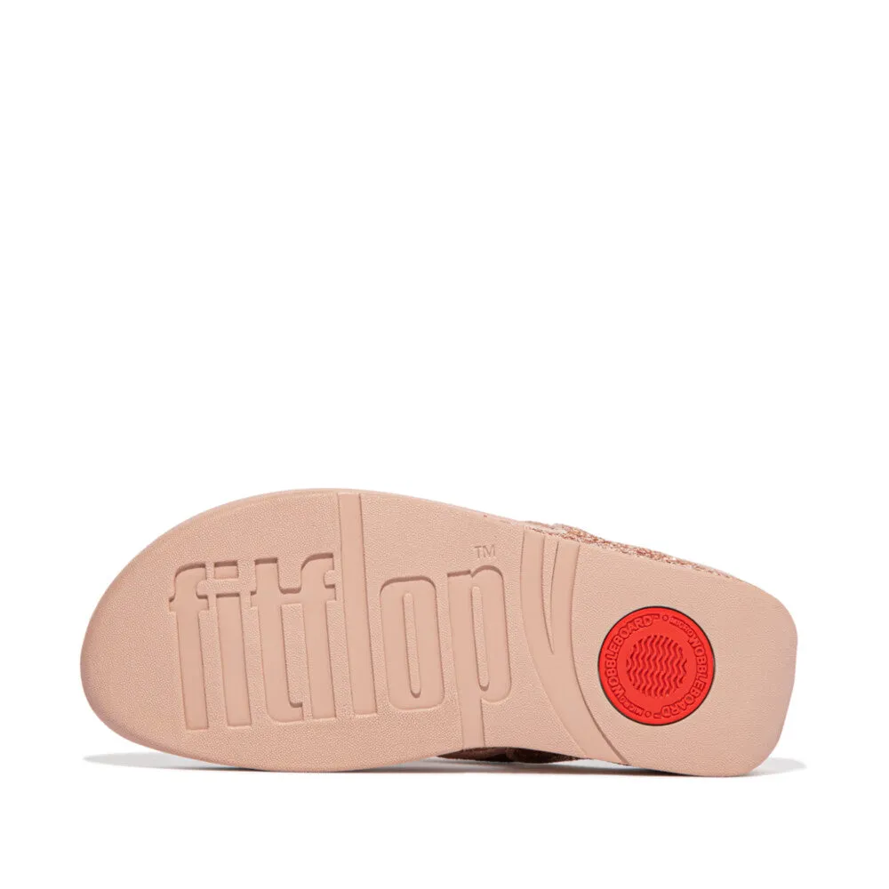 FitFlop Lulu Glitter Toe Post Sandals Rose Gold
