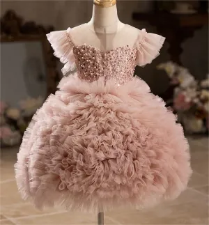 Girls' dress Princess Dress TUTU dress Birthday for baby pink